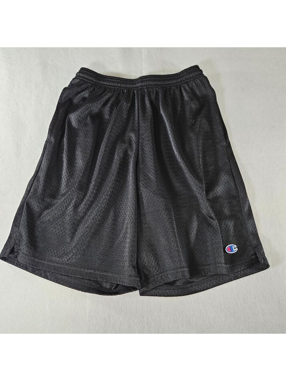 Champion Men's Long Mesh Shorts with Pockets - Black, Size S